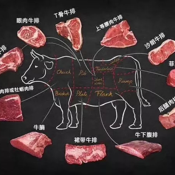 de partie 草饲和谷饲牛肉肉质分析及牛排的部位分割,让很多厨师朋友