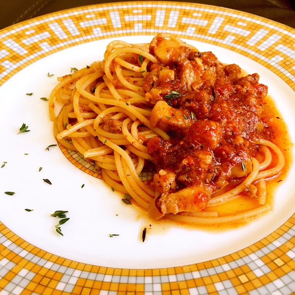 西西里岛肉酱意面 spaghetti sicilian streaky pork